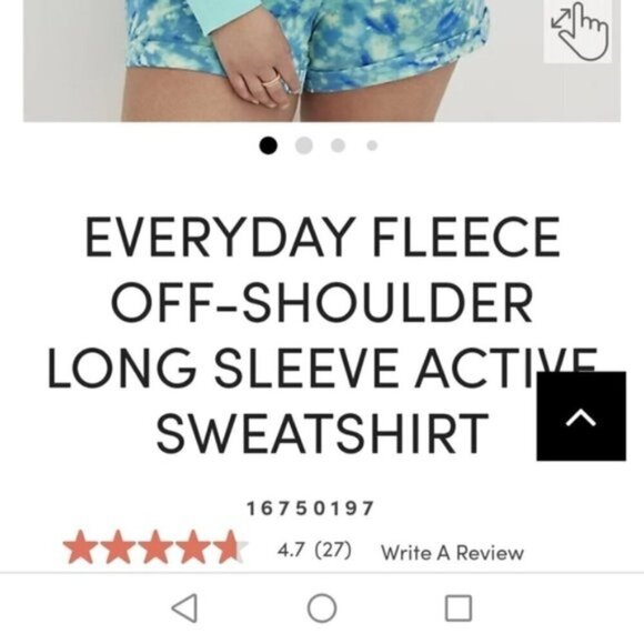 Torrid, sweatshirt off shoulder, lightweight, blue tie dye Size 3x - Picture 3 of 6